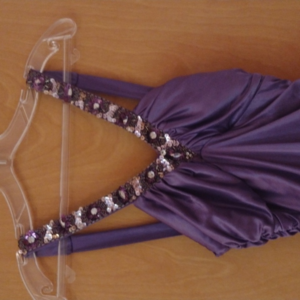City Triangles, Size 5 Purple Beaded high/low gown
